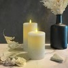 LumiPur 3.5"x5" Signature Natural Glow Flickering Flameless LED Wax Pillar Candle Gray Fog - 2 of 4