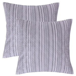 Winterland Holiday Euro Sham Set of 2 Gray - Levtex Home - 1 of 3