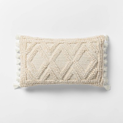 Woven Textured Diamond Throw Pillow Cream - Opalhouse™