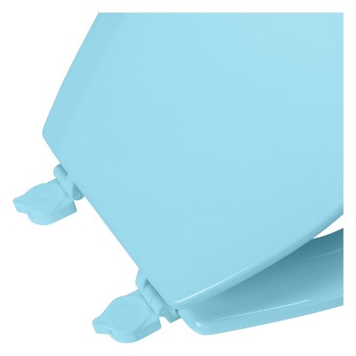 17" Blue MDF Wood Beveled Toilet Seat