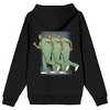 Scrubs Turk Poster Art Long Sleeve Zip-Up Women's Black Hooded Sweatshirt - 3 of 4