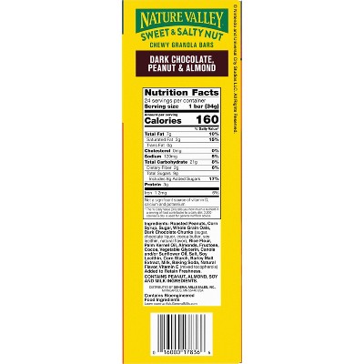 Nature Valley Dark Chocolate Peanut Almond Sweet and Salty Nut Snack Bars - 28.8oz