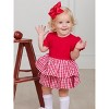 RuffleButts Baby Girls Mixed Media Short Sleeve Skirted Romper - 3 of 4
