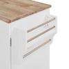 NicBex 50Inch Rolling Kitchen Island with 3 Drawer,2 Slide-Out Shelf and Internal Storage Rack - 4 of 4