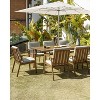 COWLOWN Outdoor Aluminum Patio Dining Table for 6 with Umbrella Hole, Large Weather-Resistant Dining Table for Garden, Backyard, Deck, Teak Finish - 3 of 4