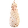Touched by Nature Baby Organic Cotton Swaddle Blanket and Headband or Cap, Burrito, One Size - 3 of 3