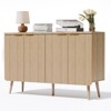 FONTOI Storage Cabinet, Sideboard Cabinet with Doors and Shelves, Buffet Cabinet with Waveform Panel for Dining Room, Wood, 47.2*13.8*30 - 4 of 4