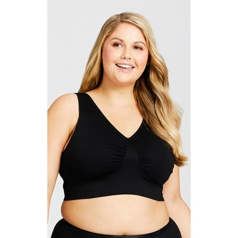 Avenue Body  Women's Plus Size Seamless Wire Free Bra - Black