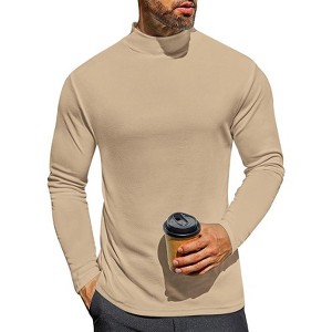 Ekouaer Men's Mock Turtleneck Long Sleeve Turtle Neck Tops Lightweight Undershirt Thermal Sweater Shirts - 1 of 4