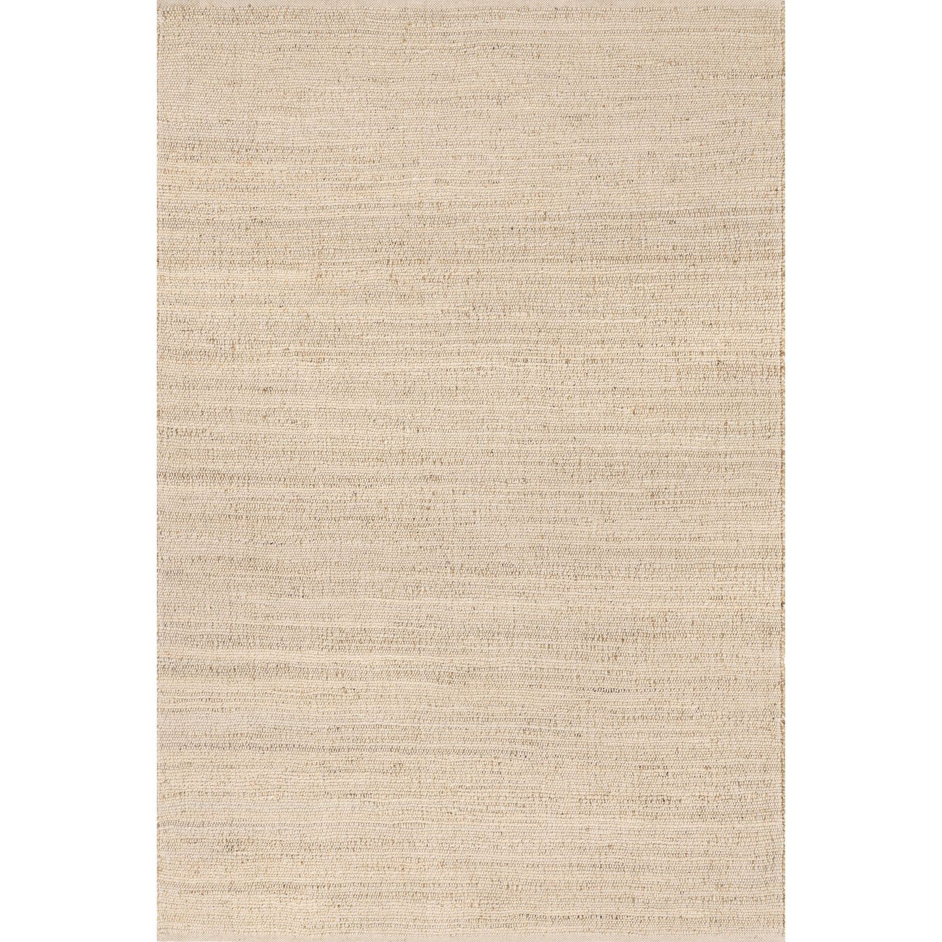 Nuloom 4x6 Elfriede Jute & Cotton Hand Woven Indoor Area Rug, Natural, Solid Rustic Farmhouse Style Natural Fiber Bedroom, Living Room,