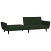 vidaXL 2-Seater Sofa Bed in Dark Green Velvet - Contemporary Velvet Loveseat/Sleeper Couch with Easy Conversion and Wooden Frame - 3 of 4