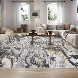 GOCAPTAIN Modern Abstract Rug, Washable Area Rugs for Living Room Bedroom, Contemporary Stain Resistant Carpet, Foldable Floor Mats for Home Office - 1 of 4