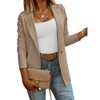 Imily Bela Women's Casual Blazer, Solid Color Long Sleeve Blazer, Office Open-Front Blazer - 3 of 4