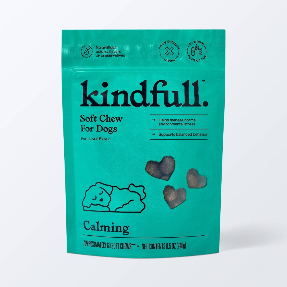 Photos - Dog Medicines & Vitamins Calming Soft Chews for Dogs - Pork Flavor - 60ct - Kindfull™