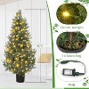 Artificial Topiary Trees for Outdoors, Outdoor Artificial Cedar Tree Set of 2, Uv Resistant Faux Cedar Trees for Front Porch Door, Outdoor - 2 of 4