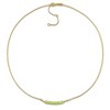 EVERLY JEWELRY | Yellow Plated Sterling Silver 5/8ct TGW Peridot Bead Bar Necklace, 16.5 inc + 2 inc - 4 of 4