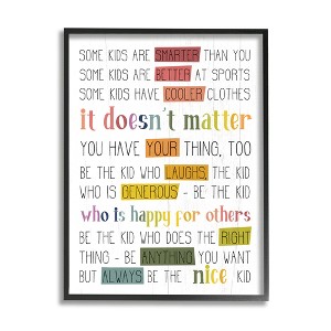 Stupell Industries Be the Nice Kid Sentiments Rainbow Text Pop - 1 of 4