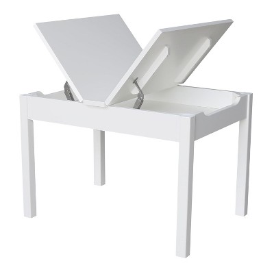 White Rectangular Extendable Wood Lift Top Table