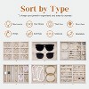 6-Tier Large Jewelry Organizer Box with Mirror, Spacious Storage for Necklaces, Rings & Watches, Beige - 4 of 4