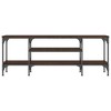 CLIHOME Iron Large TV Stands and Consoles, Metal TV Storage Cabinet 2 Open Compartments - 3 of 4