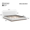 ORRD Elegant White Fabric Upholstered King Bed with Wood Grain Solid Wood Base Frame, White - 3 of 4