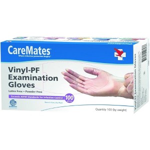 CareMates Vinyl Powder Free Examination Gloves Large, 100 Ct - 1 of 4
