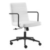 HomeRoots White and Black Steel and Faux Leather Adjustable Swivel Rolling Office Chair - 4 of 4