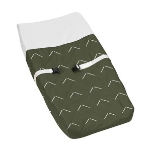 Sweet Jojo Designs Boy or Girl Gender Neutral Unisex Changing Pad Cover Woodland Arrow Green and White - 1 of 4