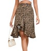 Womens Skirt Summer Ruffle High Waisted Floral Casual Irregular Hem Midi Skirt - 2 of 4