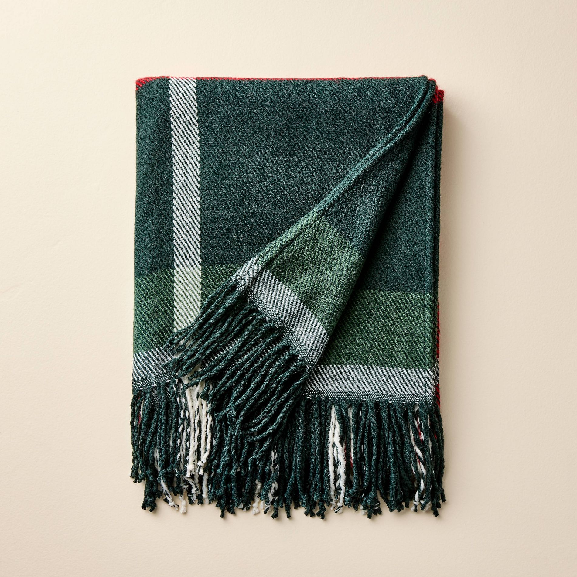 50"x60" Plaid Value Throw Blanket Red/Green - Hearth & Hand™ with Magnolia