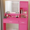 Vanity Desk with Mirror and LED Light Strip, Dressing Table with Large Drawer 3 Level Storage Dresser & 3 Lighting Modes - 4 of 4