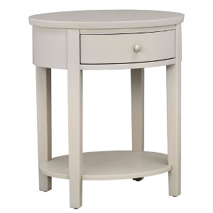 Eileen II Oval Wood Accent Table Birch Silver - Inspire Q, Brown Silver