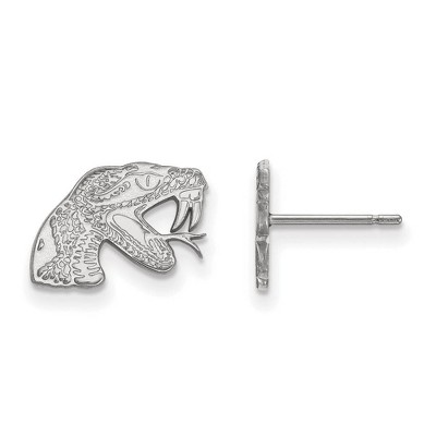 Black Bow Jewelry 14k White Gold Florida A&M Rattlers NCAA Post Earrings