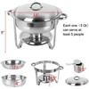 Chafing Dish Buffet Set, Stainless Steel Round Chafing Dishes with Glass Lid and Lid Holder - 4 of 4