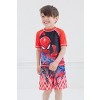 Marvel Avengers Spider-Man Hulk Black Panther Iron Man Thor Rash Guard Swim Shirt Toddler - 2 of 4