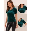 Allegra K Women's Baisc V Neck Velvet Short Sleeve T-Shirt - 2 of 4