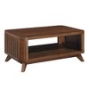 Rectangular Wood Coffee Table for Living Room, 41.5-Inch Coffee Table with Solid Wood Legs, Wood Center Table Tea Table with Open Storage Shelf - 3 of 4