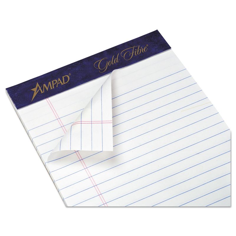Ampad Gold Fibre Writing Pads Jr. Legal Rule 5 x 8 White 50 Sheets 4/Pack 20018, 2 of 3
