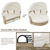 57" Outdoor Patio PE Rattan Round Daybed Sunbed with Retractable Canopy and 4 Pillows - 3 of 4