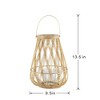 AZL1 Life Concept Decorative Bamboo Lantern with Sleek Rope Handle for Coastal Bohemian Indoor Outdoor Use Gift Giving, Beige, 16"*16"*12" - 3 of 4