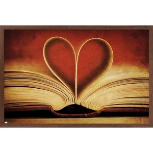 Trends International Tom Quartermaine - Book Pages in Heart Shape Framed Wall Poster Prints - 1 of 4