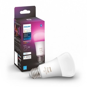 Philips Hue A19 75W Smart LED Bulb: Multicolored, Dimmable, Smartphone App Controlled, Energy Star Certified, 1100 Lumens - 1 of 4