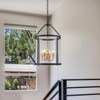 LLHZSY Modern Clear Glass Pendant Chandelier 15 9/10" Wide  4-Light Bucket Fixture for Dining Room Kitchen Island - 2 of 4