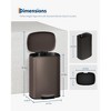 GustoWave 13.2 Gallon Step Trash Can with Lid, Stainless Steel Garbage Can with Removable Inner Bucket, Recycling Bin Waste Container - 2 of 4