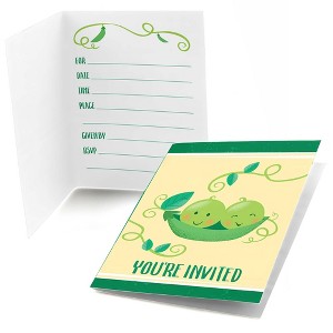 Big Dot of Happiness Double the Fun - Twins Two Peas in a Pod - Fill-in Baby Shower or First Birthday Party Invitations (8 Count) - 1 of 4