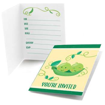 Big Dot of Happiness Double the Fun - Twins Two Peas in a Pod - Fill-in Baby Shower or First Birthday Party Invitations (8 Count)