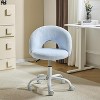 VINGLI 360°Swivel Small Vanity Chair with Wheels for Girls, Cute Adjustable Height Armless Office Desk Chair for Small Space, Blue - 2 of 4