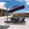 PURPLE LEAF Patio Umbrella with Base Outdoor Rectangle Large Cantilever Umbrella Heavy Duty Outdoor Market Umbrella for Garden Deck Backyard Pool - 2 of 4