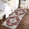 Washable Rug Vintage Oriental Distressed Rug Non Slip Non Shedding Rug Retro Medallion Foladable Rugs Low Pile Carpet for Bedroom Living Room Nursery - 4 of 4