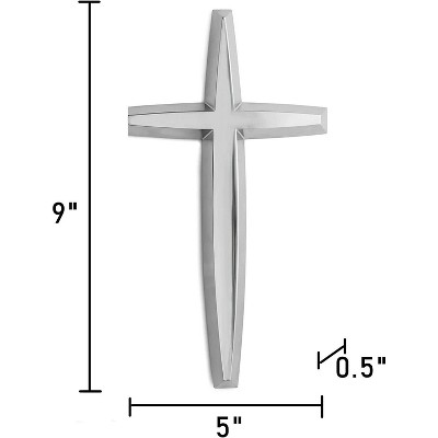 Elegant Silver Nickel-Plated Wall Cross Figurine